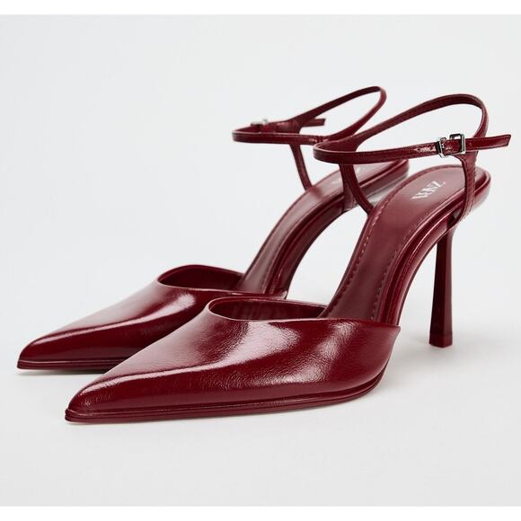 ZARA Red Pointed Toe Slingback Heels NWT | Sizes 7.5, 9, 10 - Picture 16 of 16